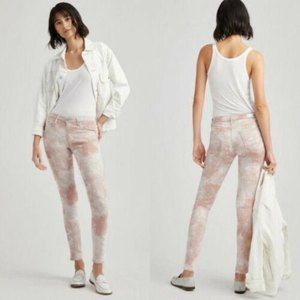AG Adriano Goldschmied Pink White Tie Dye Skinny Jeans The Legging Ankle